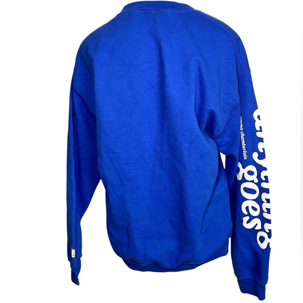 Emma Chamberlain Blue Crewneck Cat Sweatshirt - Picture 2 of 14